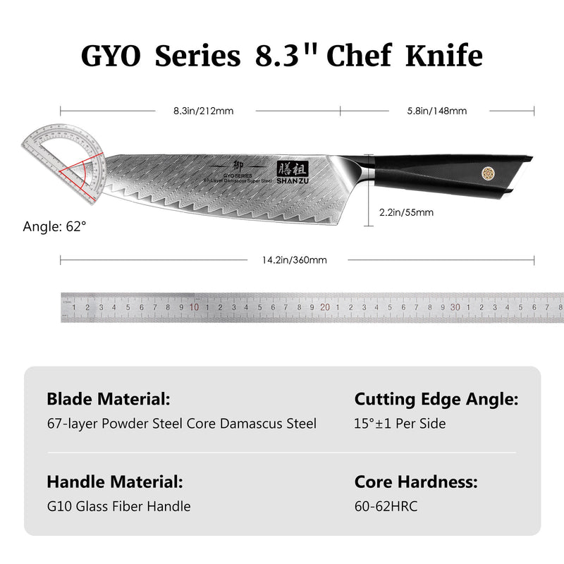 Chef Knife Damascus Steel High Carbon for cooking - Mega Knife™