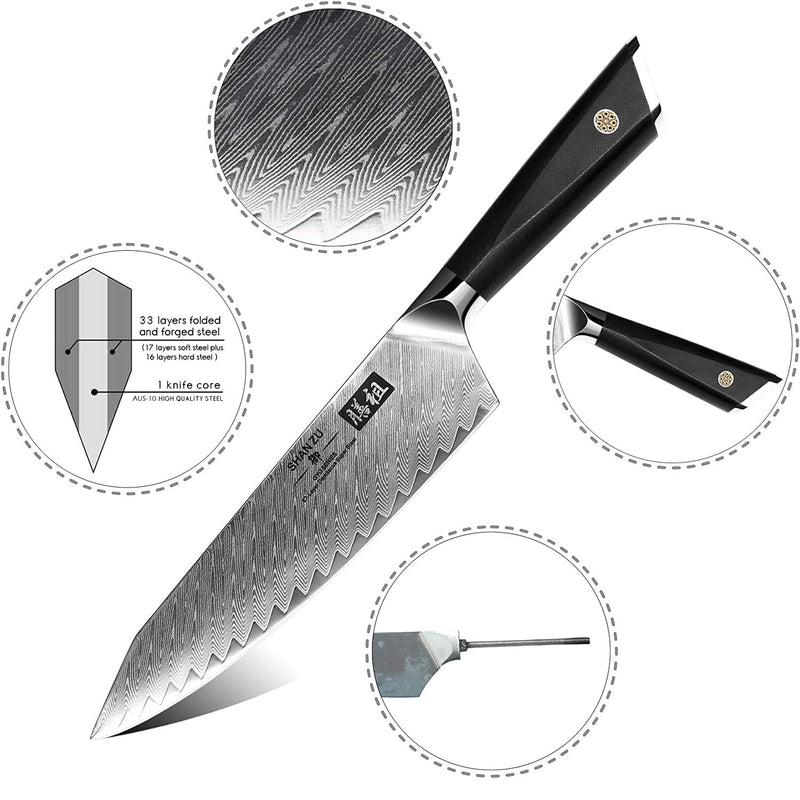 Chef Knife Damascus Steel High Carbon for cooking - Mega Knife™