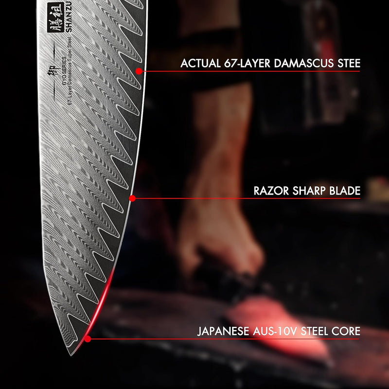 Chef Knife Damascus Steel High Carbon for cooking - Mega Knife™