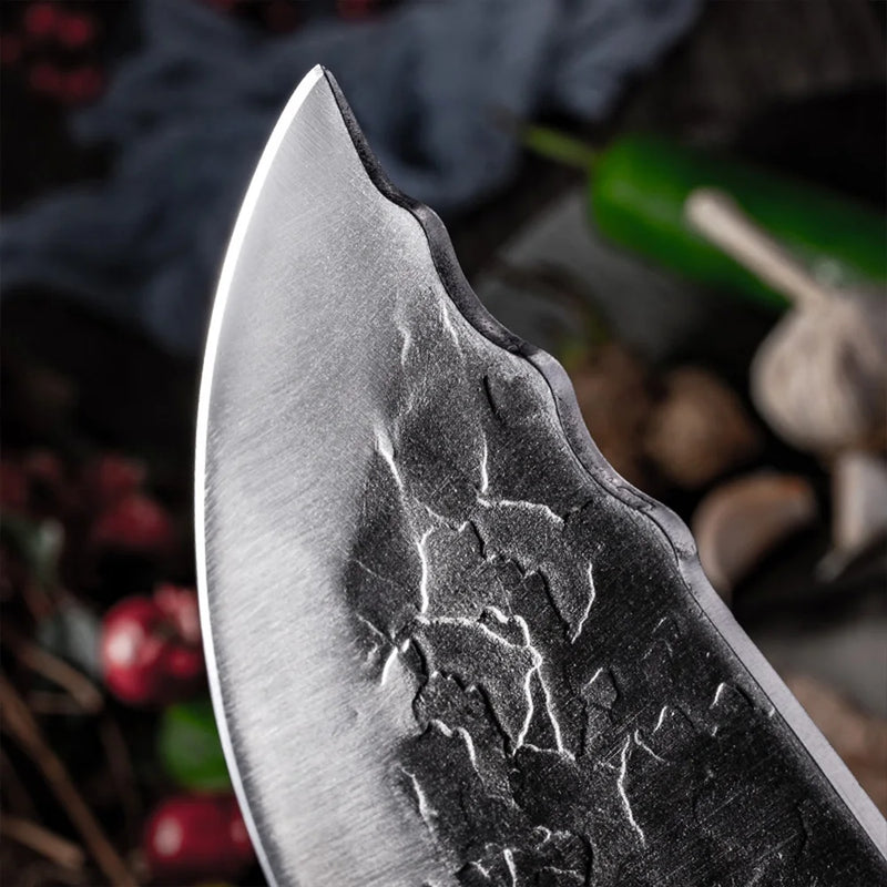 Forged Stainless Steel Cleaver Knife 8 inch Chef Butcher Meat Vegetables Slicing Knife Fish Knife Wooden Handle Kitchen Knives