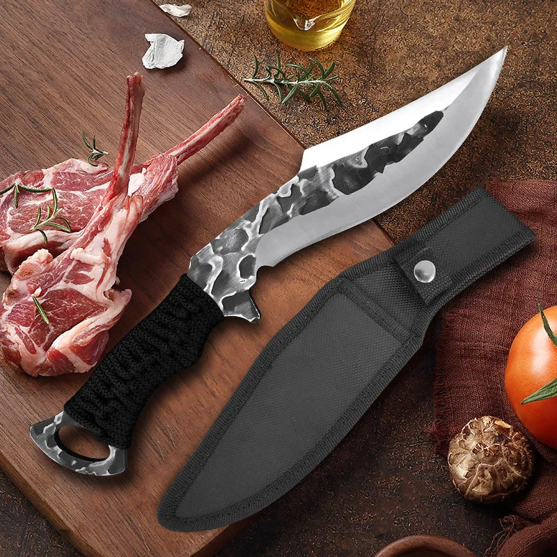 Hand Forged Blade Butcher Boning Knife Cleaver Meat Chop Vegetable Kitchen Knives Slicing Fruit Fish Filleting Knife Chef Tools