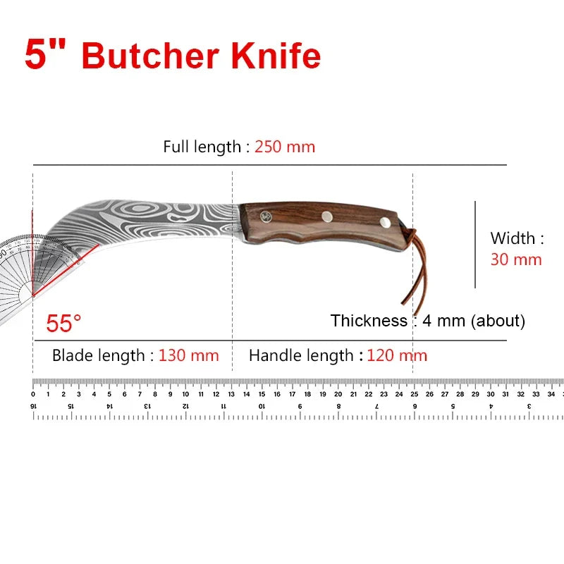 Fruit Knife Opener Banana Durian Knife Hand Forged Blade Boning Butcher Knife Chef Cutter Wood Handle High Steel Kitchen Knives