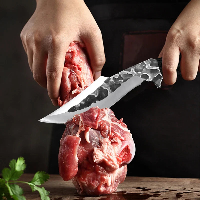 Hand Forged Blade Butcher Boning Knife Cleaver Meat Chop Vegetable Kitchen Knives Slicing Fruit Fish Filleting Knife Chef Tools