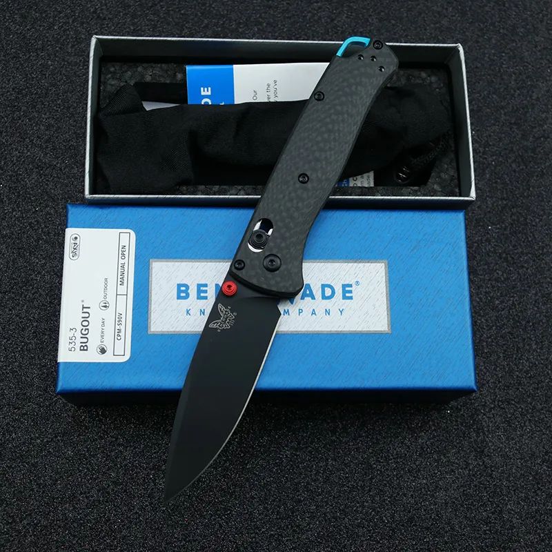 BENCHMADE BM 535-3 Bugout Hunting Pocket Knife Black