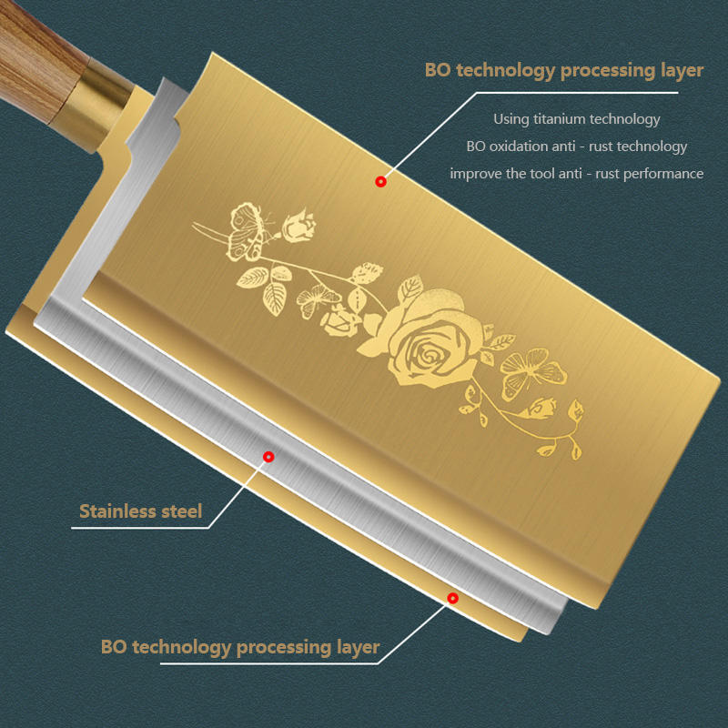 Luxury Gold Kitchen Knife Set Stainless Steel Blade with Golden Titanium - Efab Shop