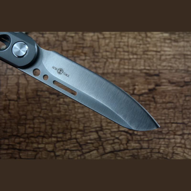 TWOSUN TS294 Folding Knife D2 Satin Blade Ceramic